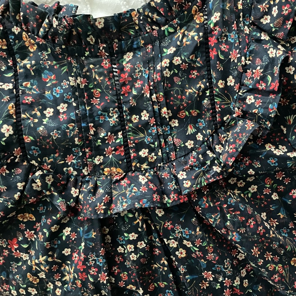 Doen Kids Liberty Fabric Navy Donna Leigh Floral Dress 6